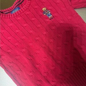 Polo by Ralph Lauren Men's Pink Cable Knit Sweater